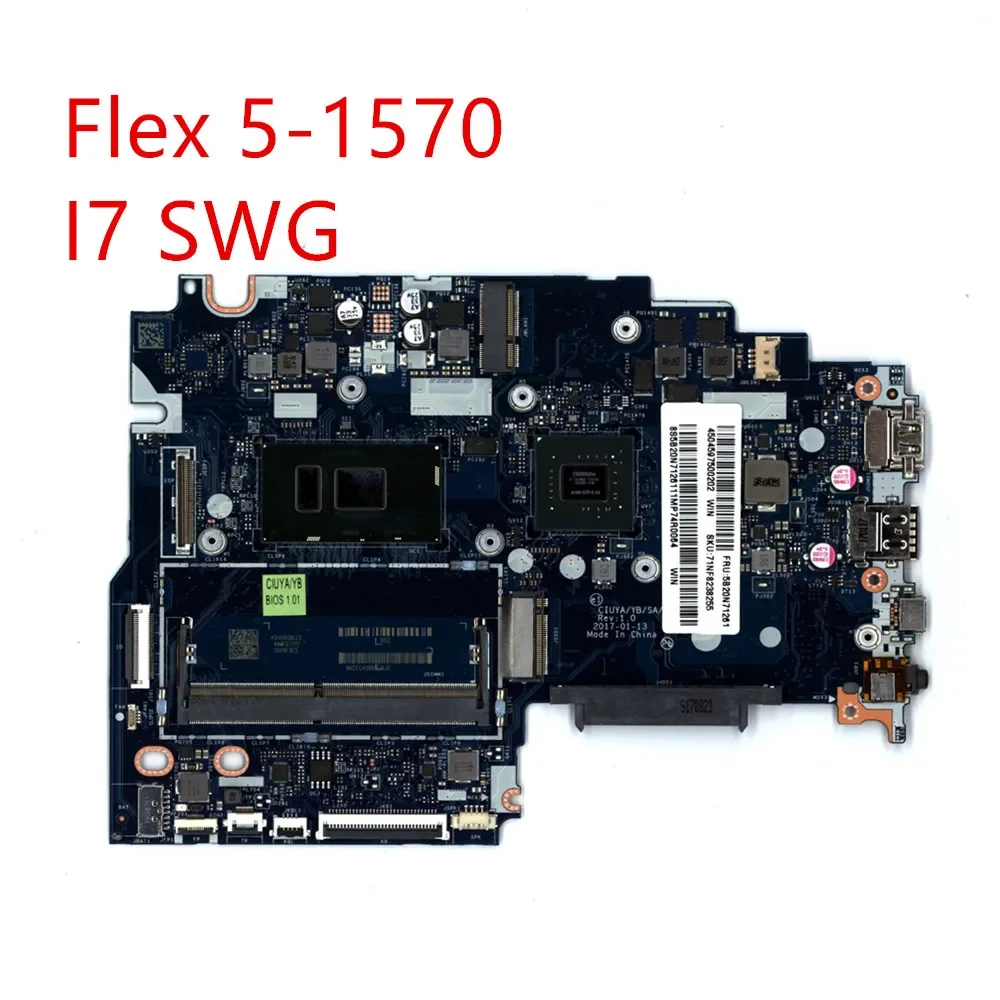 

Motherboard For Lenovo Flex 5-1570 Laptop Mainboard i7-7500U SWG 5B20N71261