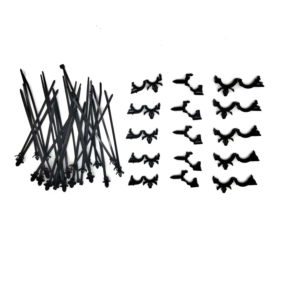 45Pcs Cable Tie Wrap Fixed Fastener Clips Car Wire Hose Fastening Zip Strap Kit