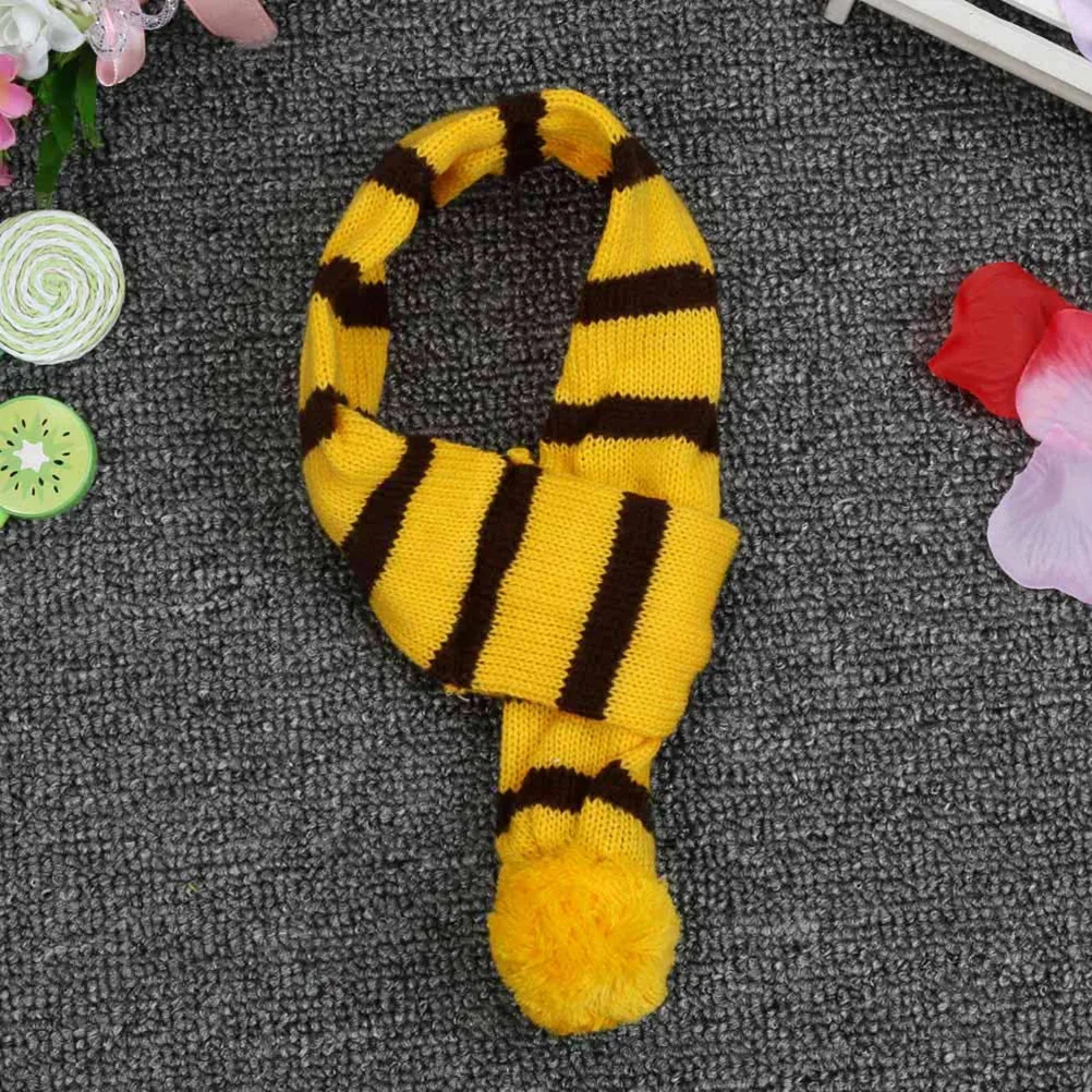 

1 set 1 Set Dog Scarf Hat Set Knitted Winter Warm Costume For Pets Festival Party Holiday Photo Xs Yellow Brown Pet Accessories
