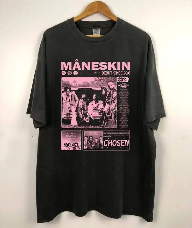 

Maneskin T-shirt, Maneskin Tour 2023 Graphic Tee Black Unisex Tshirt