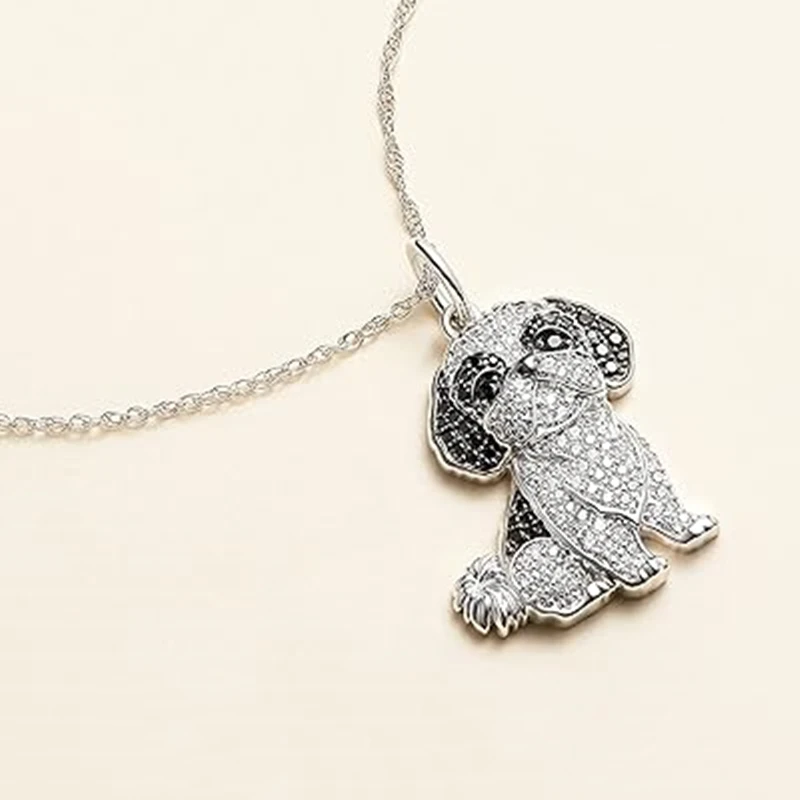 Exquisite and Cute Shih Tzu Pendant Necklace for Women Elegant Pet Puppy Jewelry Animal Accessories Birthday Gift for Dog Lovers