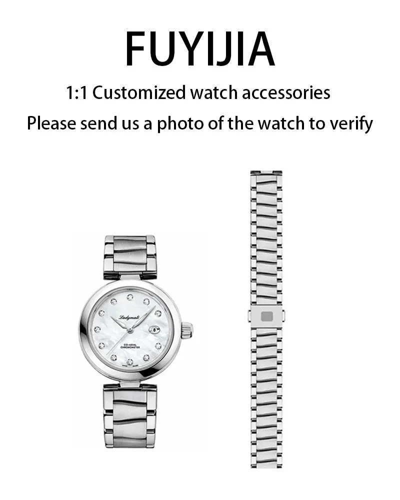 

FUYIJIA Lady Custom LADYMATIC 425 оригинальные ремешки для часов 18 мм вогнутый интерфейс браслет из нержавеющей стали 316L ремешок с застежкой-бабочкой