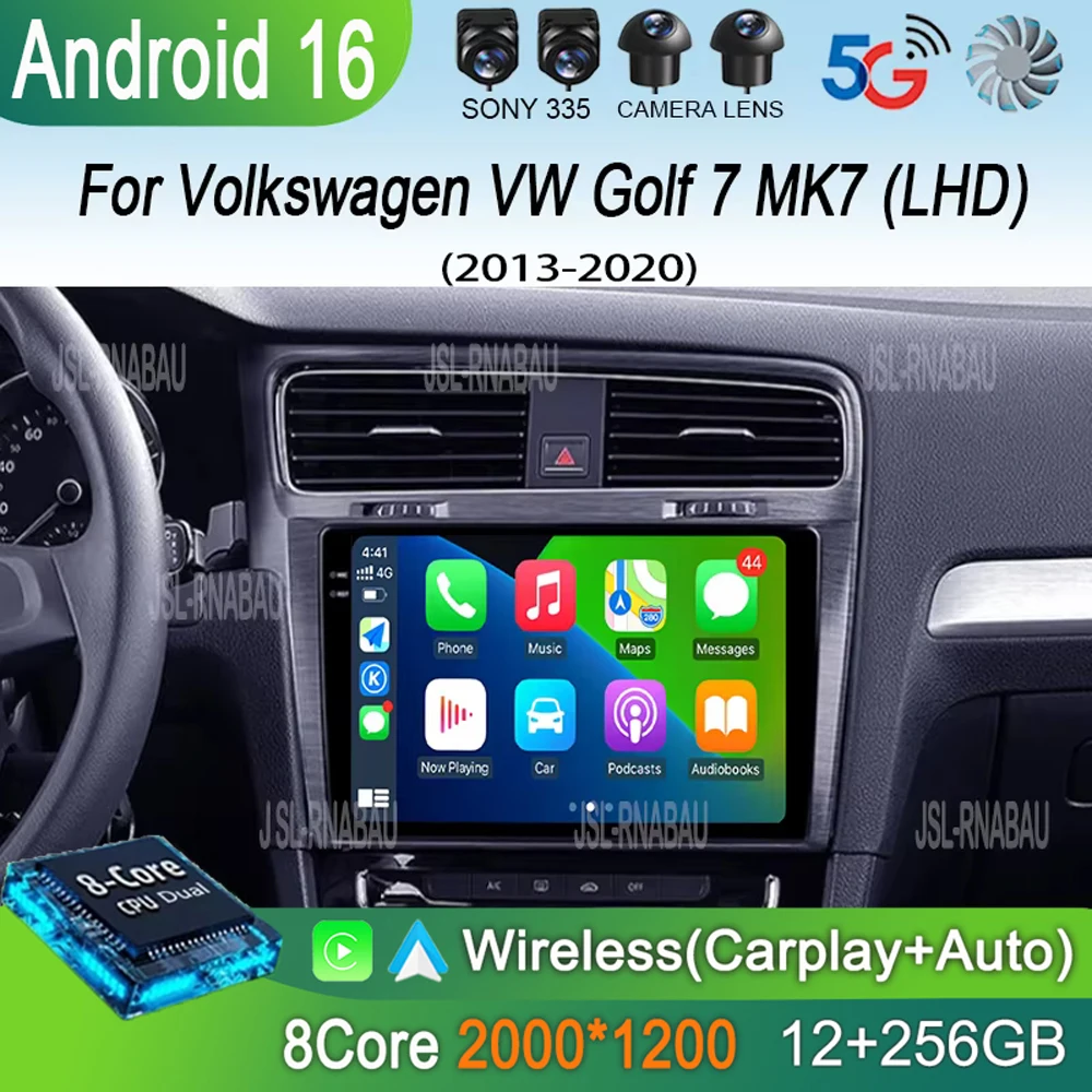 

Android 16 Carplay Stereo For Volkswagen VW Golf 7 2013-2020 MK7 Auto Car Radio Multimedia GPS Video Player Navigation Head Unit