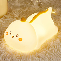 Dinosaur Silicone Night Light, Cute Animal Lamp, Touch Sensor Bedside Lights for Home Kids Girls Boys Birthday Gift Camping Deco