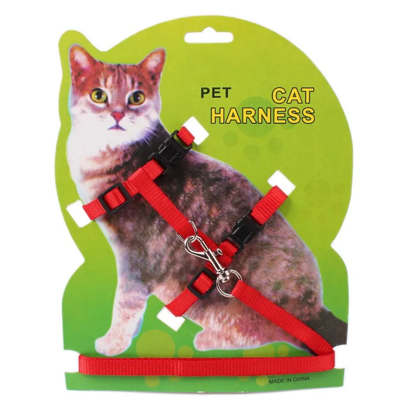 Escape-proof Small Dog Cat Collar Harness with Leash Set H Shape Choke Free Puppy Kitten Harness Soft Nylon Strap Collar for Pet