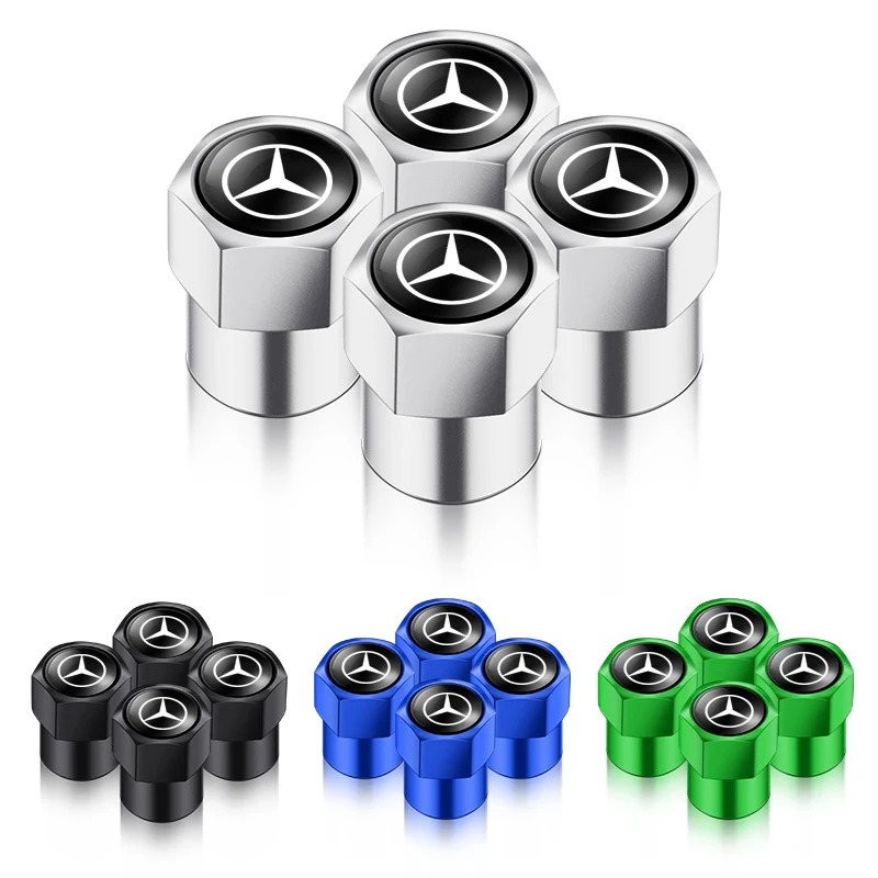 4pcs Car valve stem caps cover For Mercedes Benz AMG W108 W124 W126 W140 W168 W169 W176 W177 W203 W204 Car sticker accessories