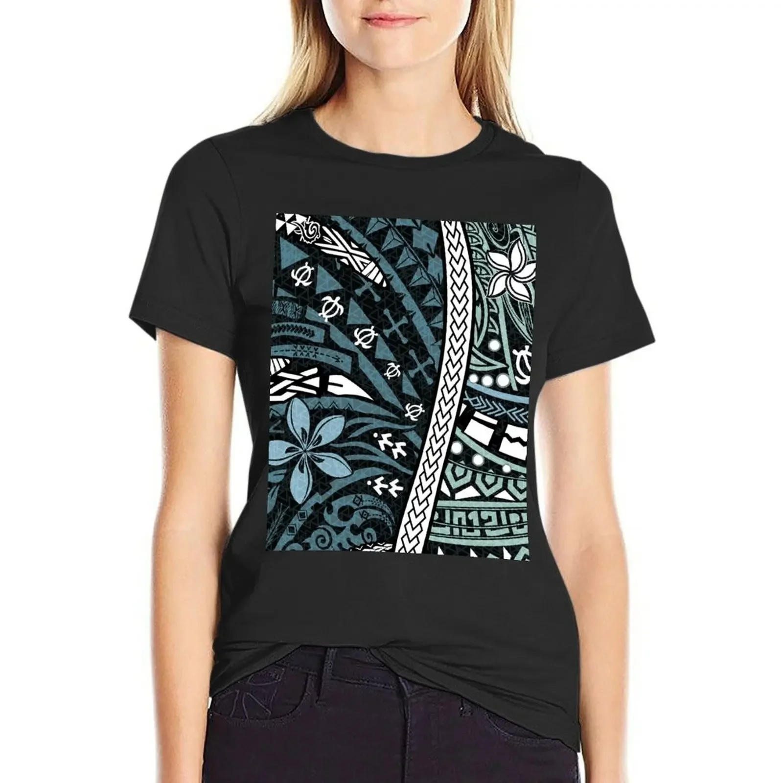 Polynesian - Hawaiian Tribal Artboard 2032 T-Shirt tops hippie clothes korean Women's clothes