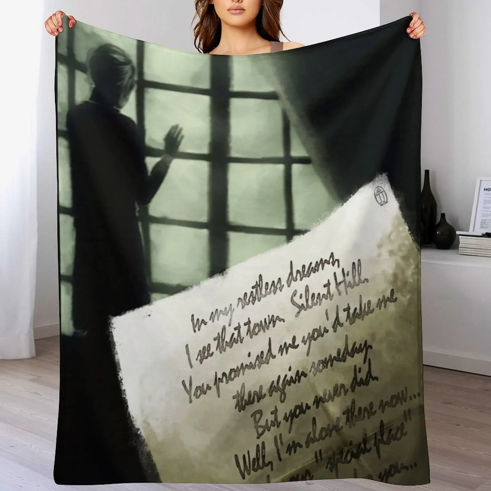 

Waiting for you... [Silent Hill 2] Throw Blanket Warm Flannel Blanket for Couch Chair Bedroom