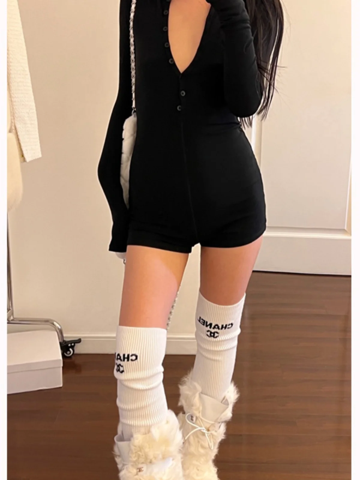 

Женский комбинезон Pure Desire Spicy Girl с одной пуговицей, утягивающий талию, облегающий, короткий, весенний, универсальный, для ношения поверх одежды