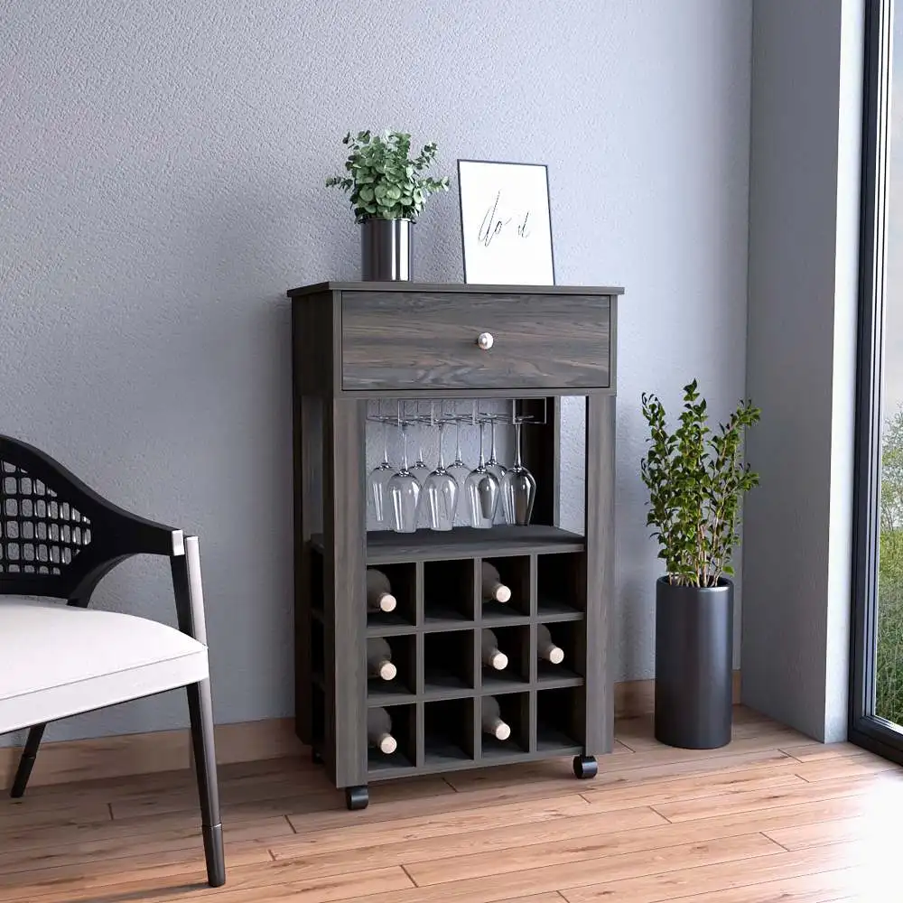 

Margh Bar Cart Drawer, Carbon Espresso