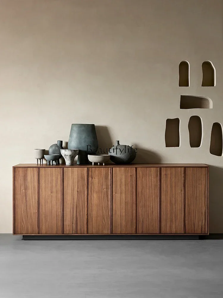 

13North American black walnut side cabinet Italian minimalist solid wood storage chest