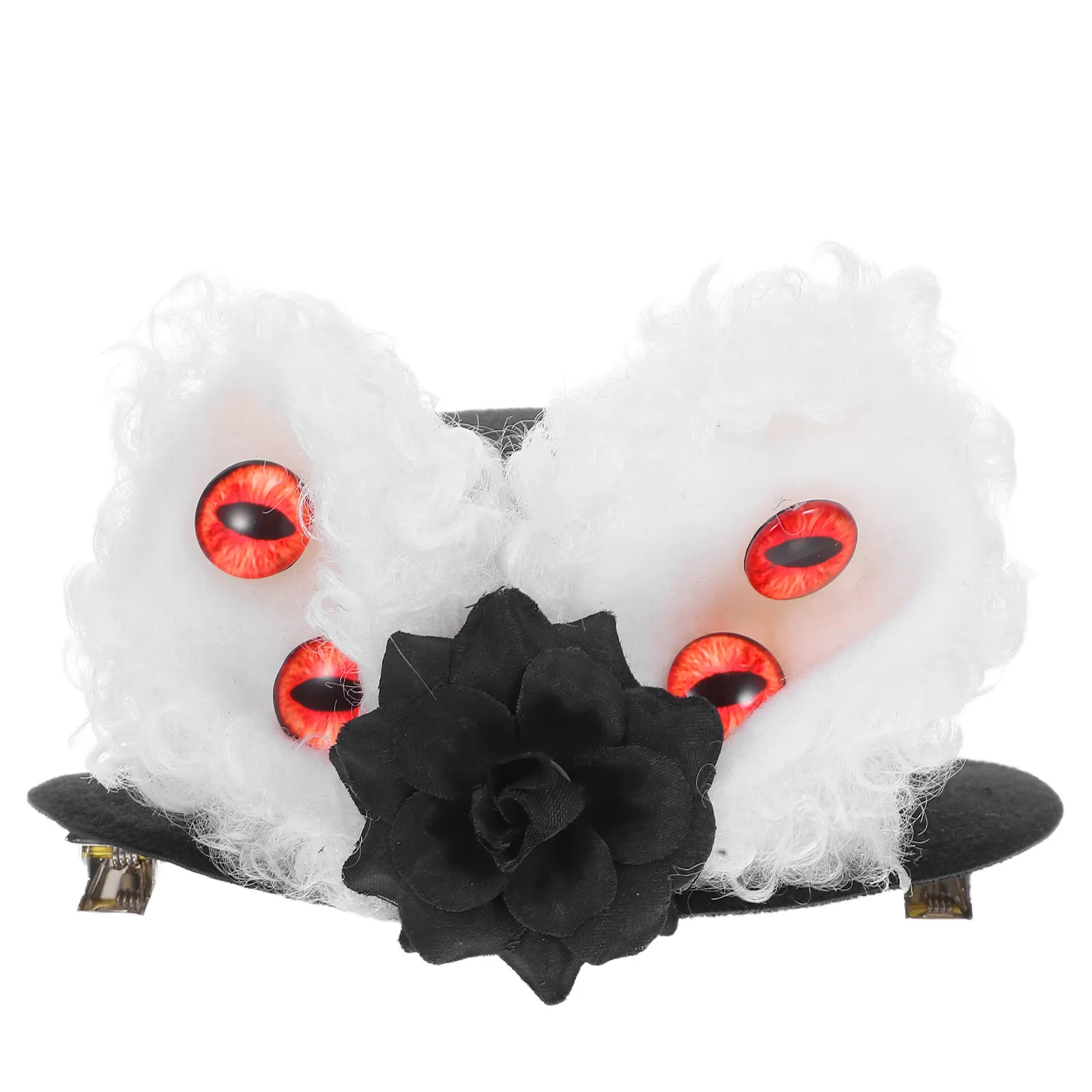 Bunny Ears Halloween Hair Clip Gothic Style Mini Top Hat Eyeball Barrette Flower Hairpin Secure Fit for Thick Thin Hair Costumes