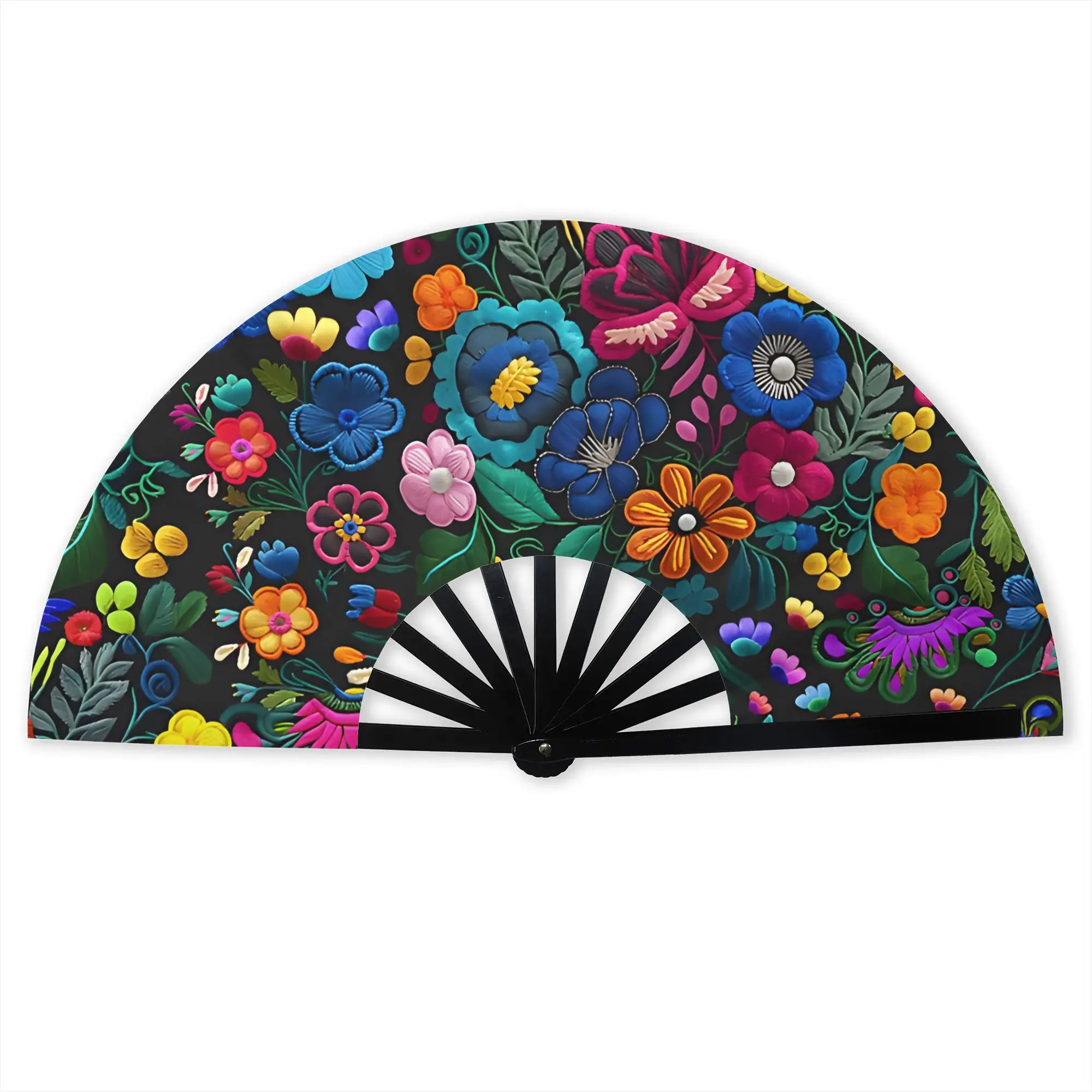 Mexican Spanish Flower Folding Fans Foldable Fan Easy to Carry
