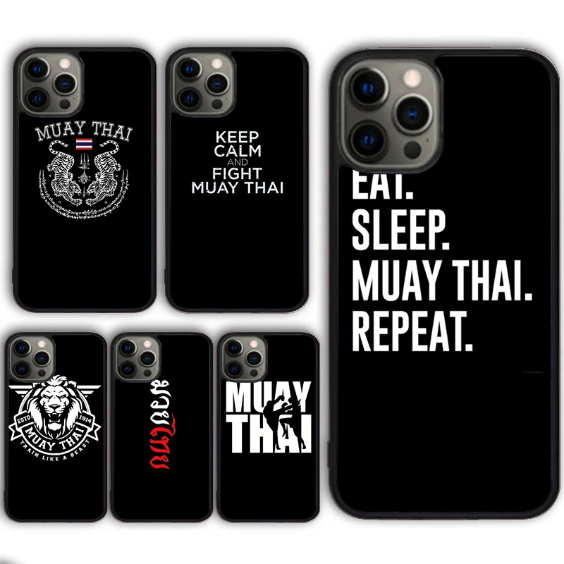 Muay Thai Kickboxing Fight Phone Case Cover for iPhone 16 15 SE2020 13 14 11 12 Mini Pro Max 6 7 8 Plus  coque fundas Shell