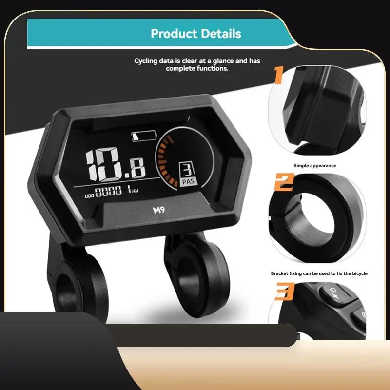 

A13Z-M9 электрический велосипед ЖК-дисплей 24 В-72 В электрический скутер ЖК-измеритель цвета для снегохода ЖК-спидометр водонепроницаемый 5PIN