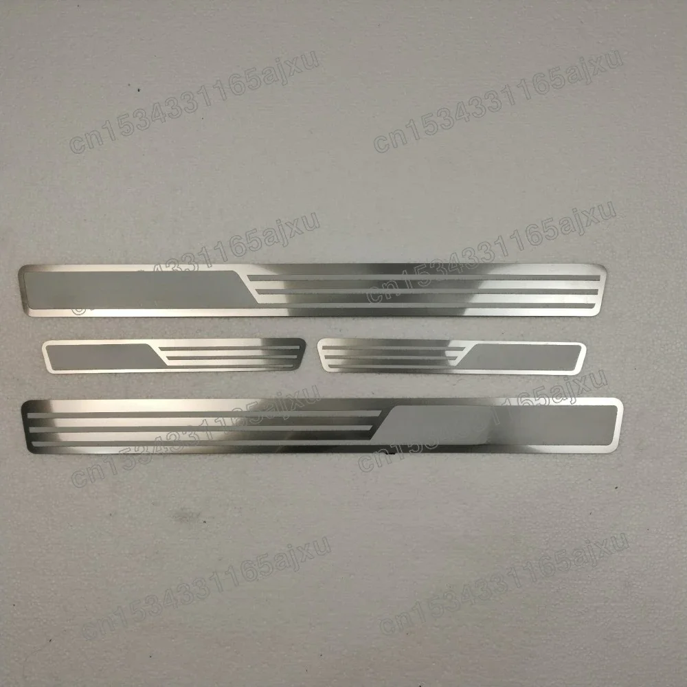 Car Door Protection Step Pedal Sill Scuff Plates Chrome Pads Thresholds Sticker Chromium For VW Volkswagen Passat B5 B6 B7