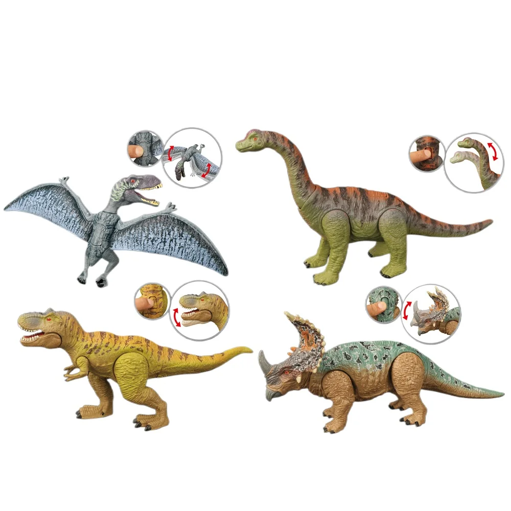 Jarassic World ชุดไดโนเสาร์ของเล่น Dinosaurios Action Figure วัสดุ ABS พร้อมฉากของขวัญของเล่นเด็กสําหรับชาย
