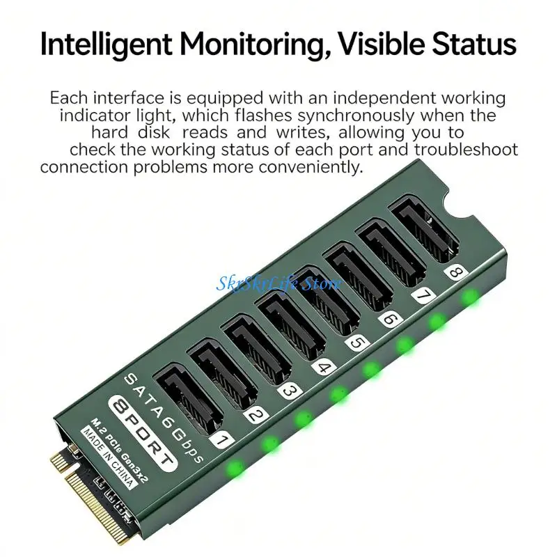 

E65E PCIExpress SATA3 8 Channel Controller Card With Aluminum Housing Case