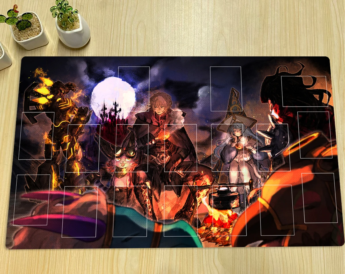 YuGiOh Playmat Water Enchantress of The Temple & Vampire Hunter TCG CCG Board Game Mat Rubber Anime Mouse Pad Zones & Free Bag