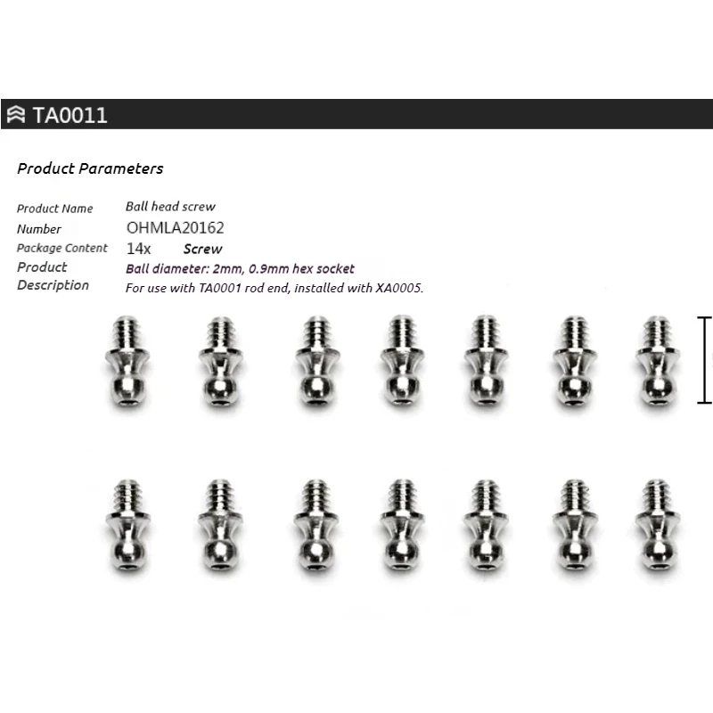 Orlandoo Hunter Ta0011 Hex Ball Screw Universal Parts For 1 35 1 32 Rc Crawler Model Car Upgrade Replacement Accessories