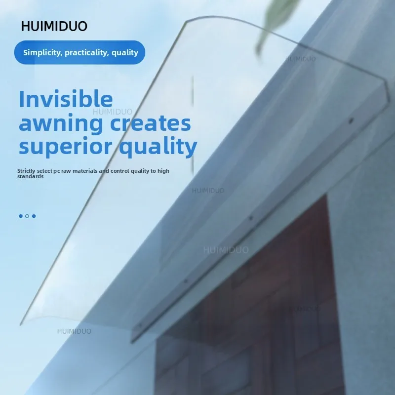 Brackless Invisible Awning Transparent Plexiglass Canopy Terrace Balcony Bay Window Awning Rain Awning