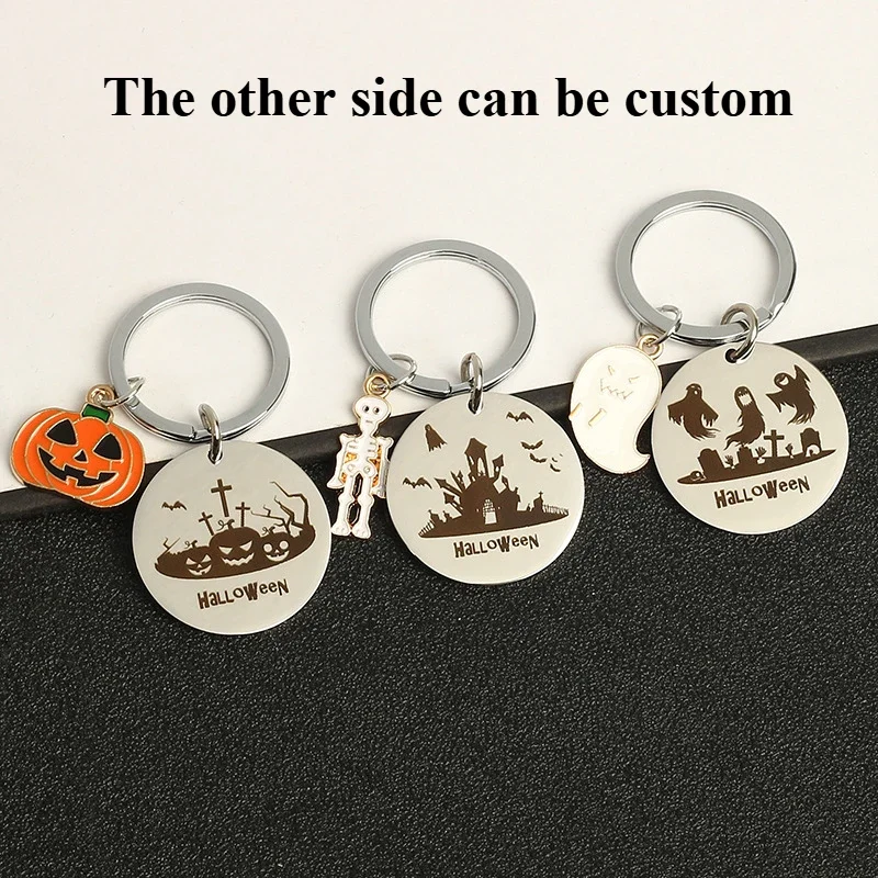 

Custom Metal Halloween Keychain The-Dark Ghost Pendant Key Ring Handbag Decoration Cute Gift for Women Men Valentine's Christmas