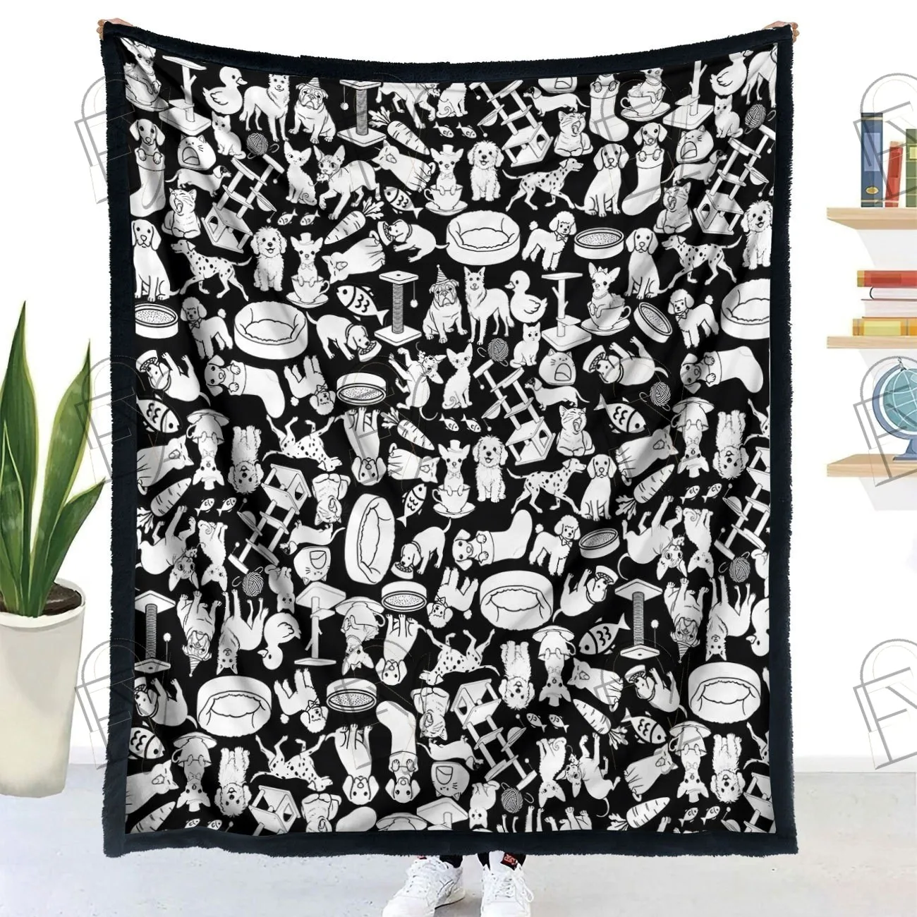 Throw Blanket Soft Tropical Summer Beach Surfboard Coconut Tree Dolphin Ocean Vacation Style Plush Couch Quilt