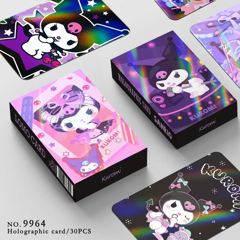 Disney Peripheral Essentials 30 Double-sided Laser Cards, Kuromi LOMO Cards, Laser Cards, Collectible Photo Cards