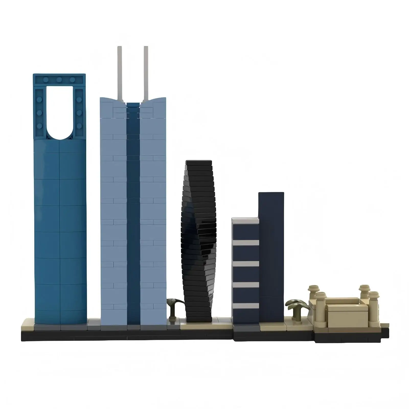 Riyadh Skyline Modell Stadt Architektur Straßenansicht Bausteine MOC Kinder Puzzle Montage Spielzeug Erwachsenen-Sammlerstück Geburtstagsgeschenke – Detail 3
