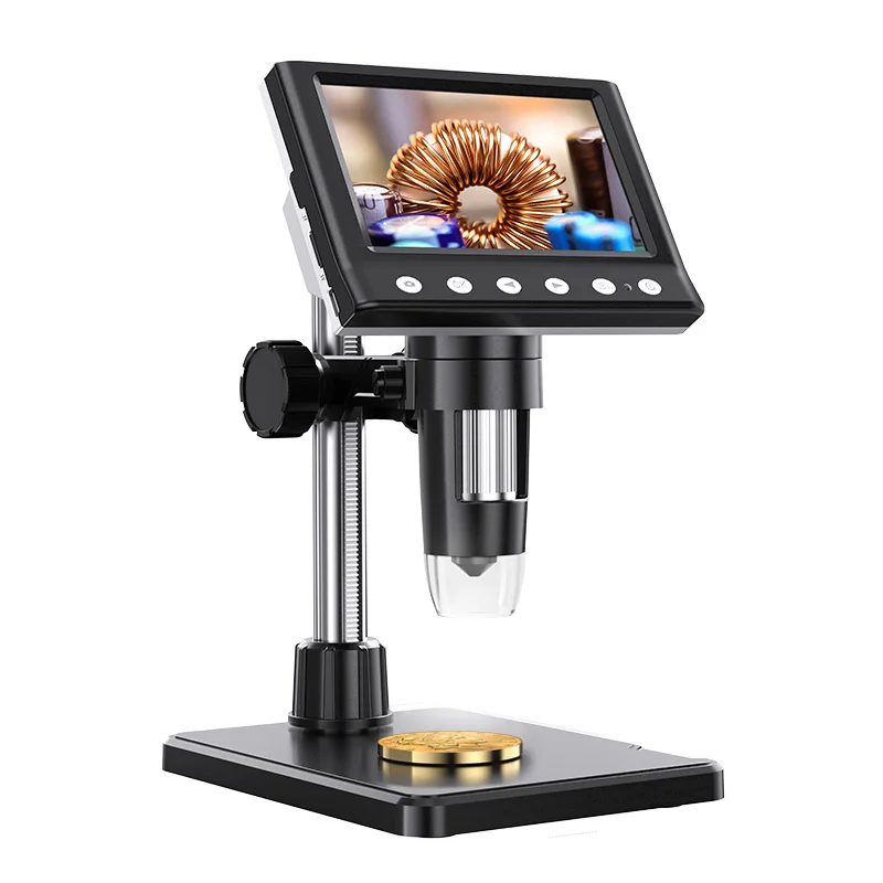 MUSTOOL DM7 Digital Microscope 4.3 Inch Screen 50X-1000X Magnification Adjustable 8 LED Lights Type-C Port High Definition Video