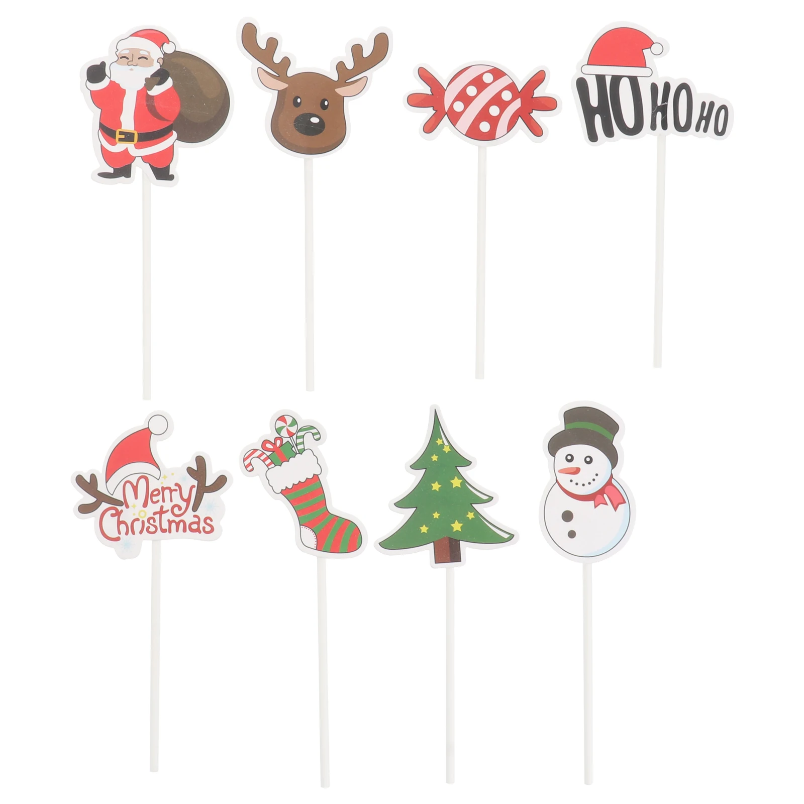 

10pcs Cake Decoration Flags Christmas Toppers Picks Paper Decorative Cupcake Party Desserts Safe Unique Shape Holiday