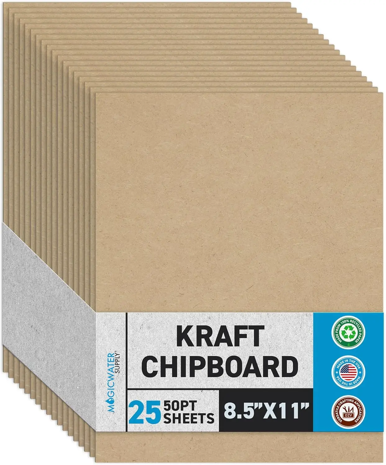 

Chipboard Sheets 8.5x11 Inch 25 Pack 50pt Heavy Duty Kraft for Scrapbooking Bookbinding Picture Frame Backing Crafts