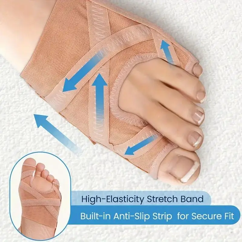 Correttore per alluce valgo in tessuto traspirante regolabile per alluce valgo, separatore distanziatore, correttore per dita dei piedi, calzini sportivi per alluce valgo da corsa