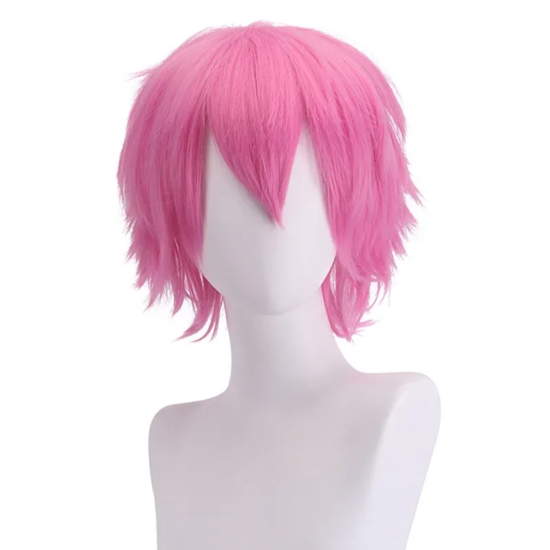 الاصطناعية شعر مستعار تأثيري العالمي الملونة المتناثرة شائكة الشعر القصير الرجال أزياء حزب هالوين أنيمي نمط 30 سنتيمتر #2