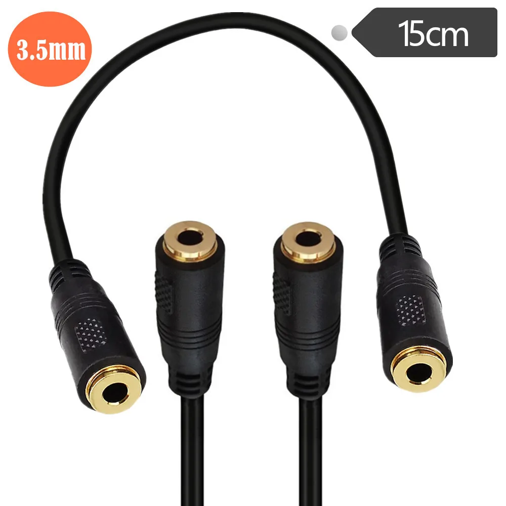 3.5mm  4 Pole / 3 pole   1/8'' Female to Female Aux TRRS Stereo Audio Connector Cable 0.15m