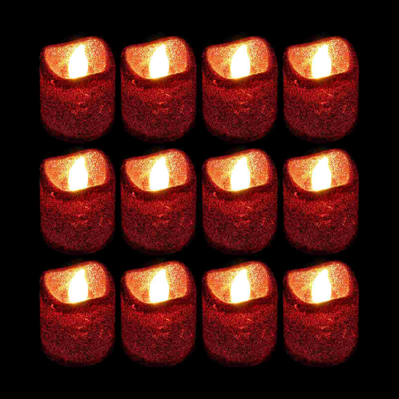 

24 Pcs Light Flameless Candles Decorative Lamp Desktop Space-saving Lights Scene Plastic Ornament