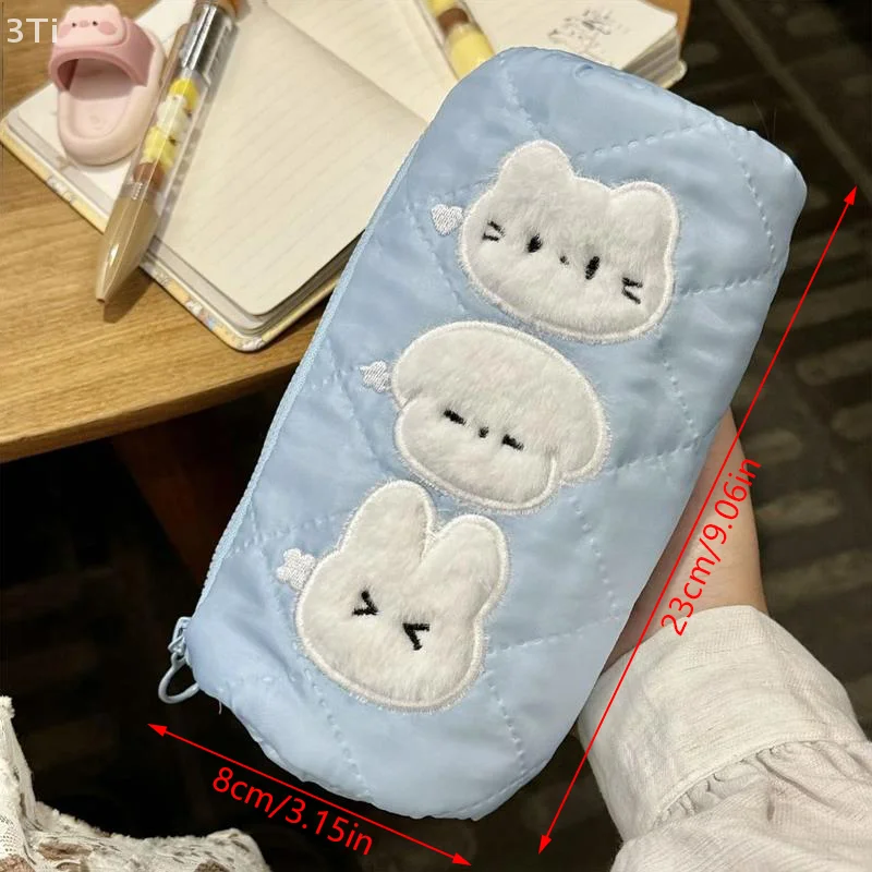 Милый животный, щенок, котенок, кролик, рука, большой вместительный пенал, портативная сумка для хранения мелочей, чехол для канцелярских принадлежностей для девочек, сумка для ручек, подарки