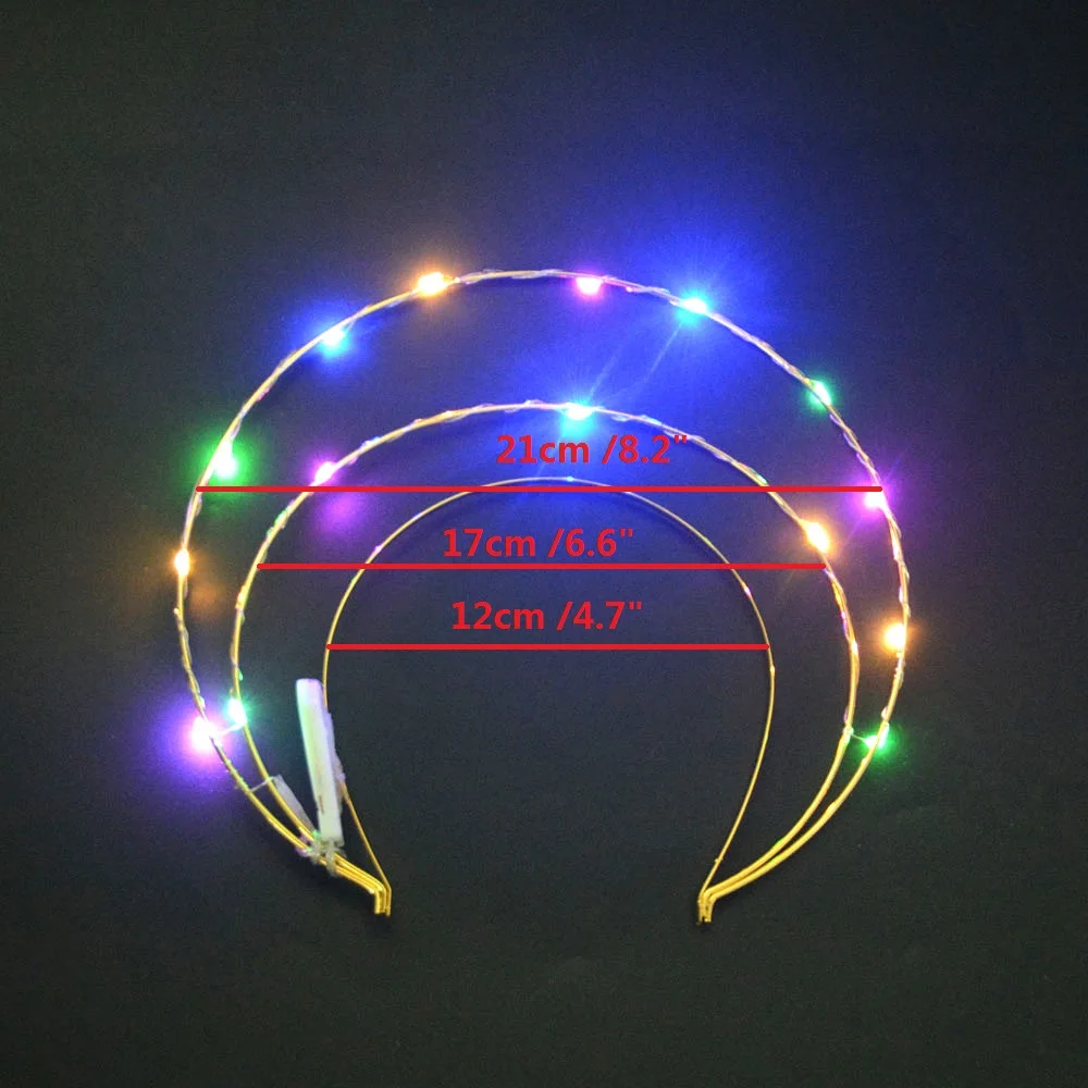 LED Light Up Glowing Women Girls Pearl Angel Bridal Silvery Gold Halo Headband Goddess Crown Photoshoot Hair Band  Christmas