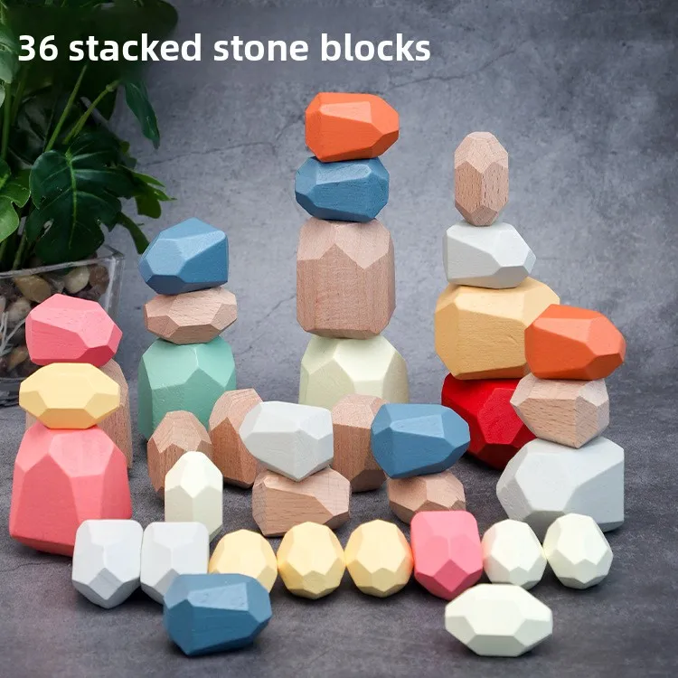 

Развивающий набор разноцветных деревянных блоков-пирамидок для детей: креативная игрушка для развития мелкой моторики (трансграничная поставка)