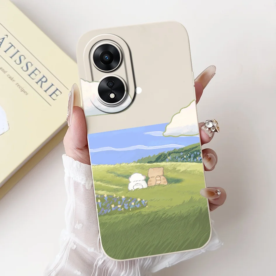 For OPPO A78 Case CPH2565 Cover Cute Panda Camera Protection Soft Silicone TPU Square Lens Fundas For OPPO A59 OPPOA78 5G Bumper