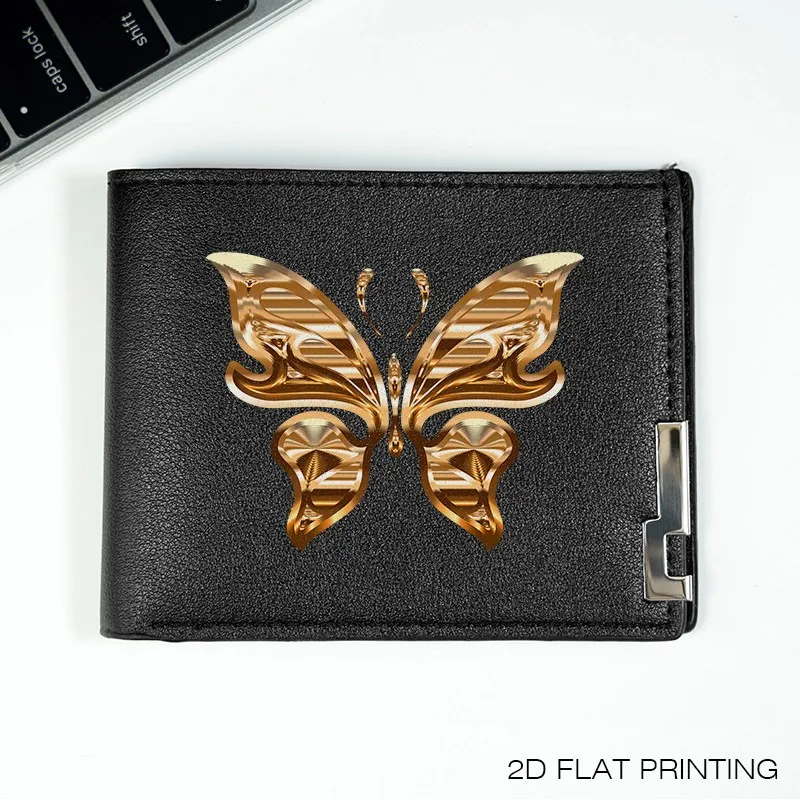Portafoglio da uomo in PU dal design elegante a farfalla, stile business minimalista, leggero, durevole, per uso quotidiano, accessorio di moda