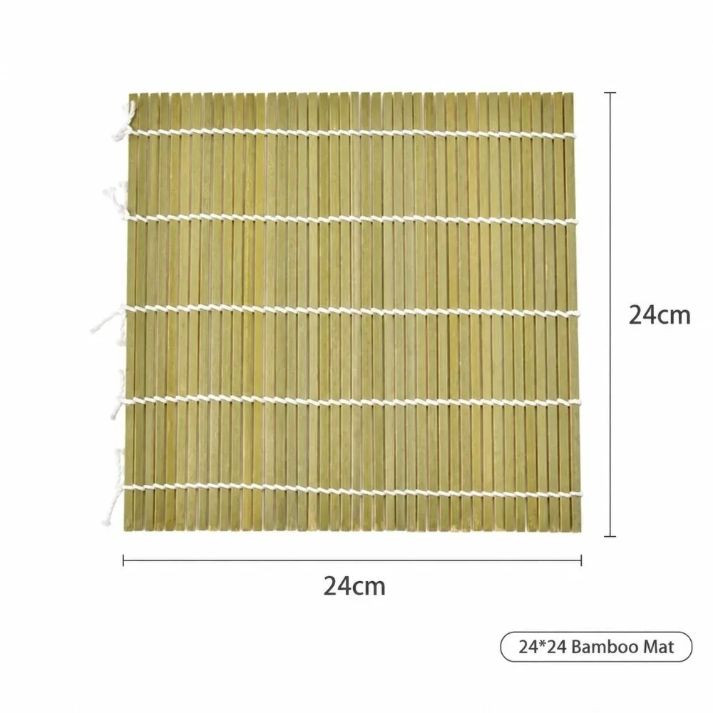 New Bamboo Sushi Mat Multi Size Handmade Strap Sushi Rolling Mat Green Skin Bamboo Nori Roll Maker Nori Rice Roll Wrapping