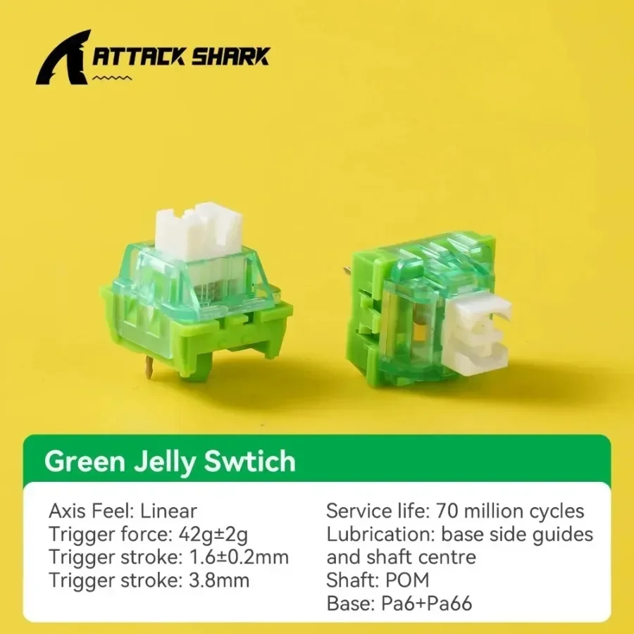 Attack Shark Hot-swappable Mechanical Keyboard Shafts Customized Linear Switch Mahjong Tone Glazed Switch DIY Tactile Switch