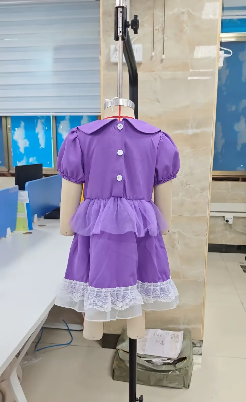 2026 New Toddler Baby Girl Halloween Dress Short Sleeve Doll Collar Lace Patchwork A-Line Dress Toddler Witch Casual Dresses