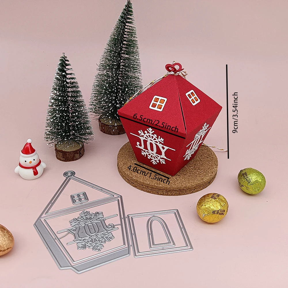 Christmas Holiday Lamp Gift Box Candy Box  Metal Cutting Die Cut Jewelry Display Card Handmade Card Template Dies Cutting Dies