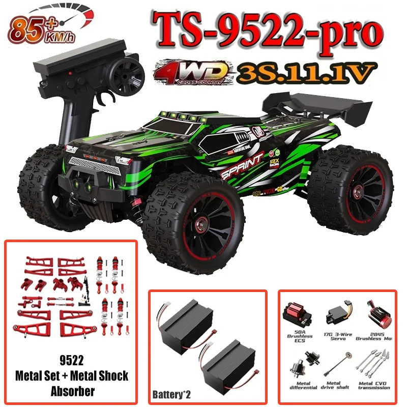 

1:16 9522PRO 85 Km/h Remote Control Car, Brushless 4WD Off-road Drift RC Car with Metal Set, Shock Absorber, Boys' Gift