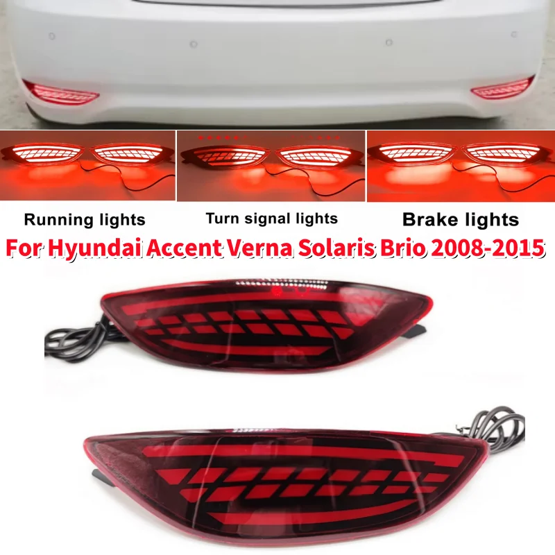 

2 шт. автомобильный светодиодный фонарь заднего бампера для Hyundai Accent Verna Solaris Brio 2008-2015