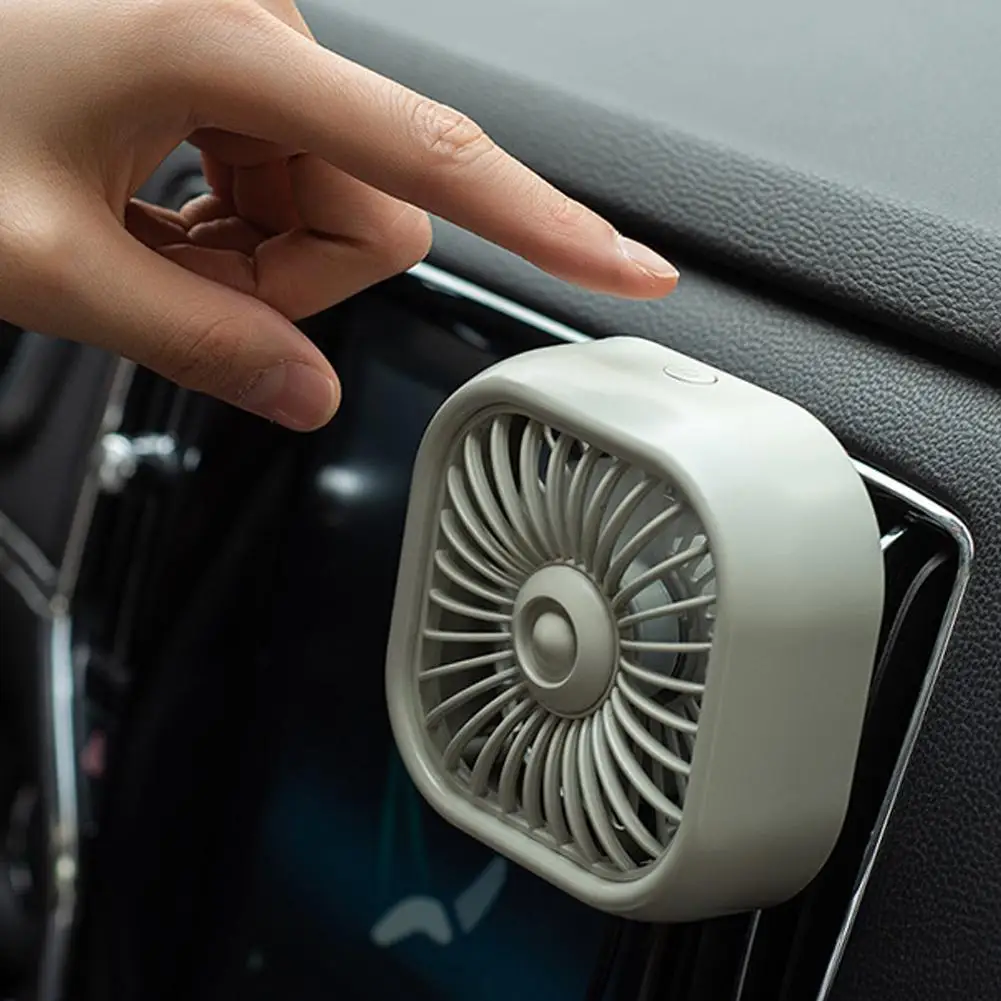 Summer Mini Auto Air Outlet Fan Gradient Color LED Car Vent Fan Portable USB Vehicle Air Conditioner Fan With Strong Wind
