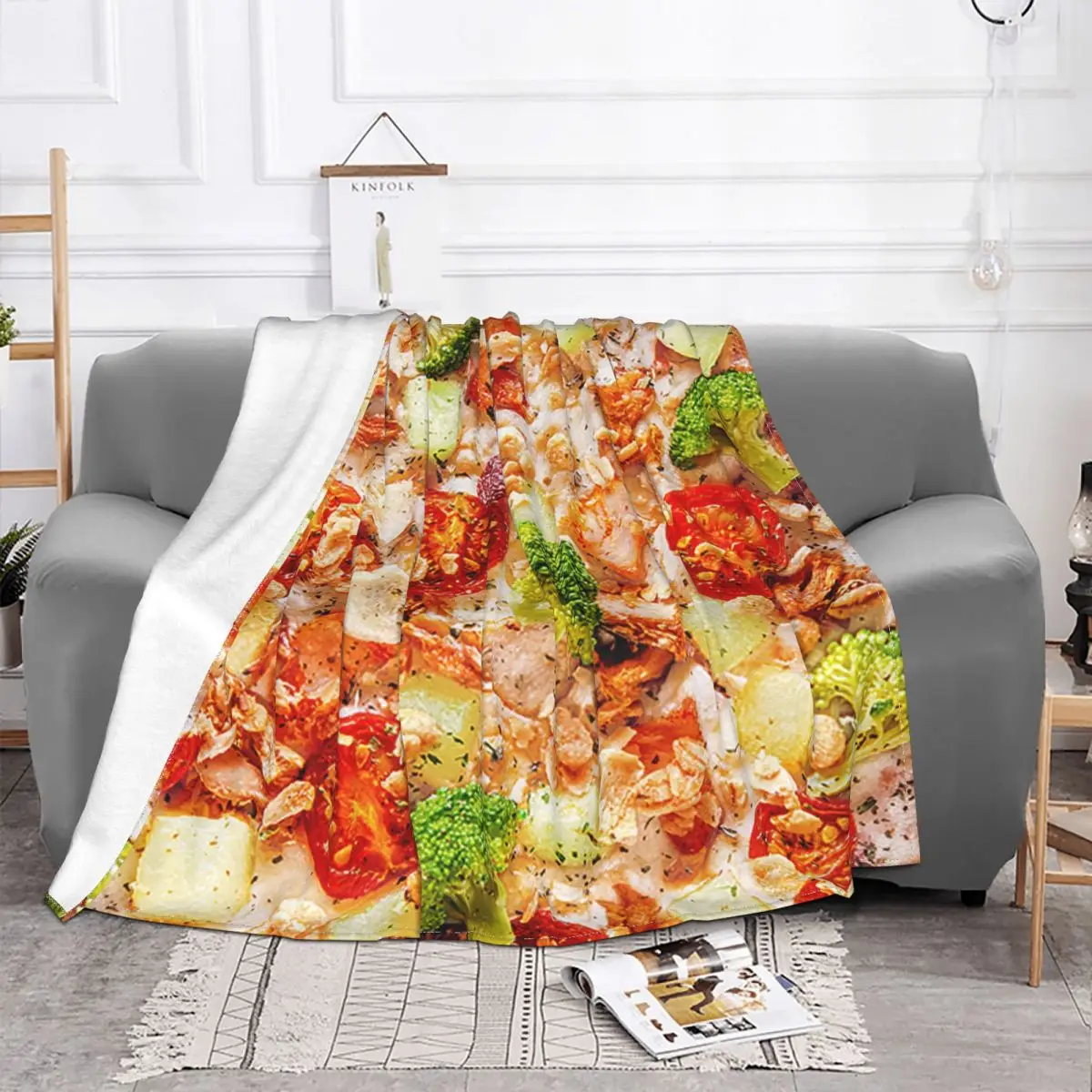 Tortilla Pizza Blanket Cover Velvet Funny Food Super Soft Throw Blankets for Bedroom Sofa Bedspread