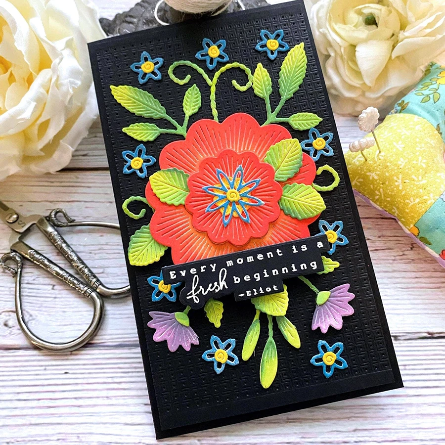 Lucky Goddess Metal Cutting Dies Embroidered Blooms Diy Scrapbooking Photo Album Decorative Embossing Paper Card Crafts